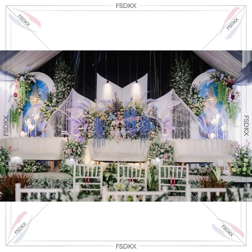 

2025 Popular Custom PVC Acrylic Backdrop Arch Panel Luxury Wedding Event Decoration PVC Stage Background