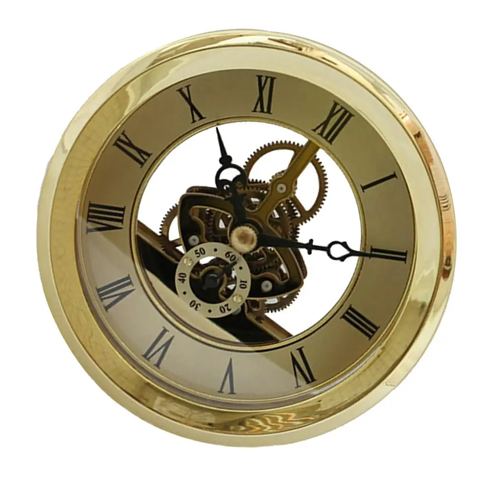 103mm Dial Roman Numeral Watch Clock Insert Movement DIY Parts -Golden