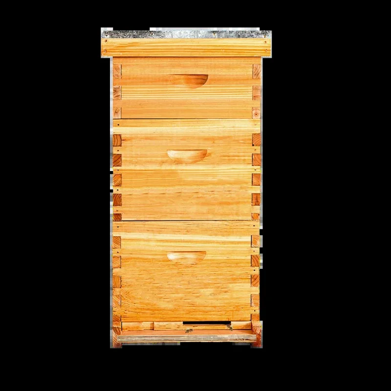 3 Layers 100% Beeswax Dipped Langstroth Wooden Beehive For Beekeepers 2 Deep And 1 Medium Bee Hive Boxs