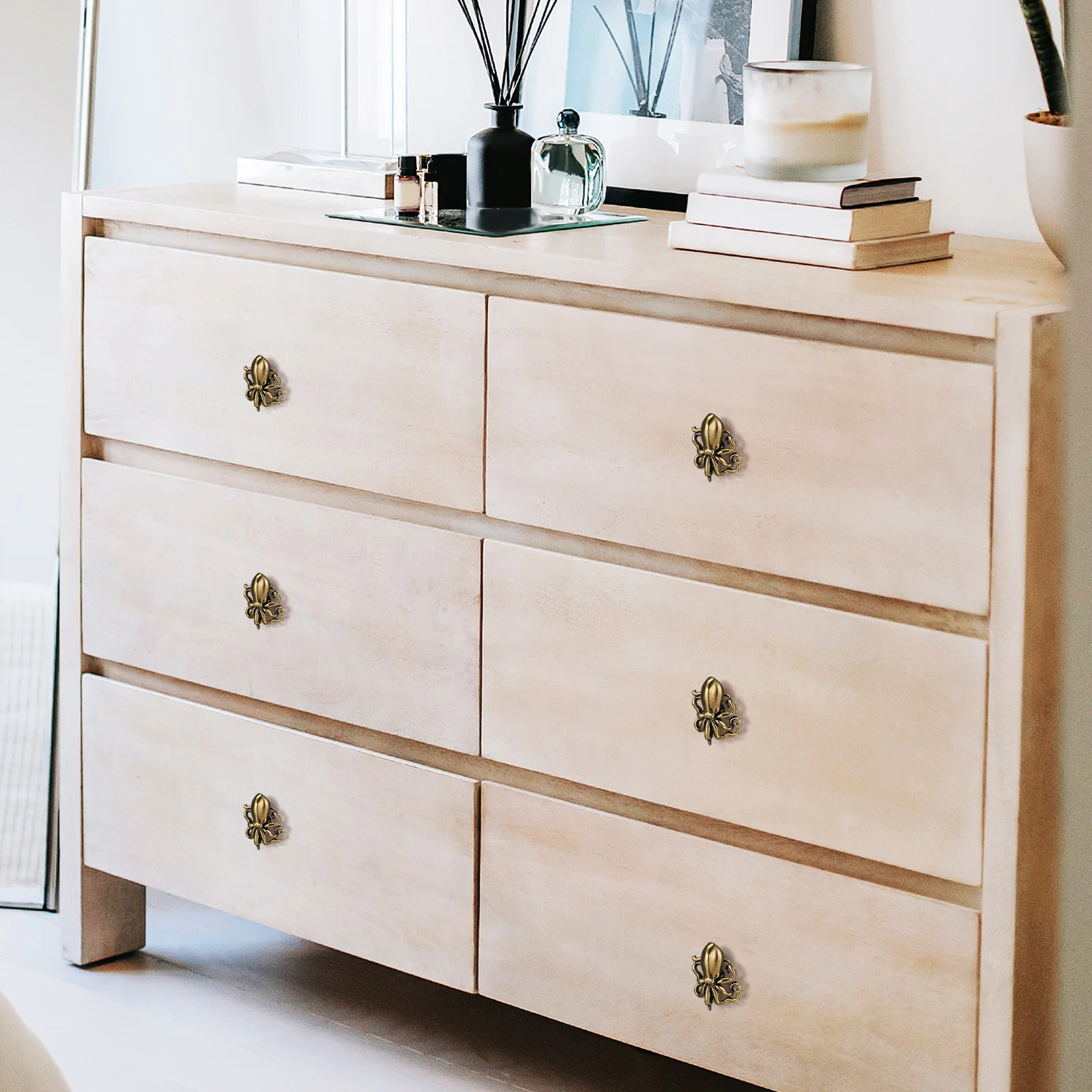 

Vintage Octopus Door Handle Solid Brass Construction Unique Design for Drawer Cabinet Doors Home Decor Ocean Theme