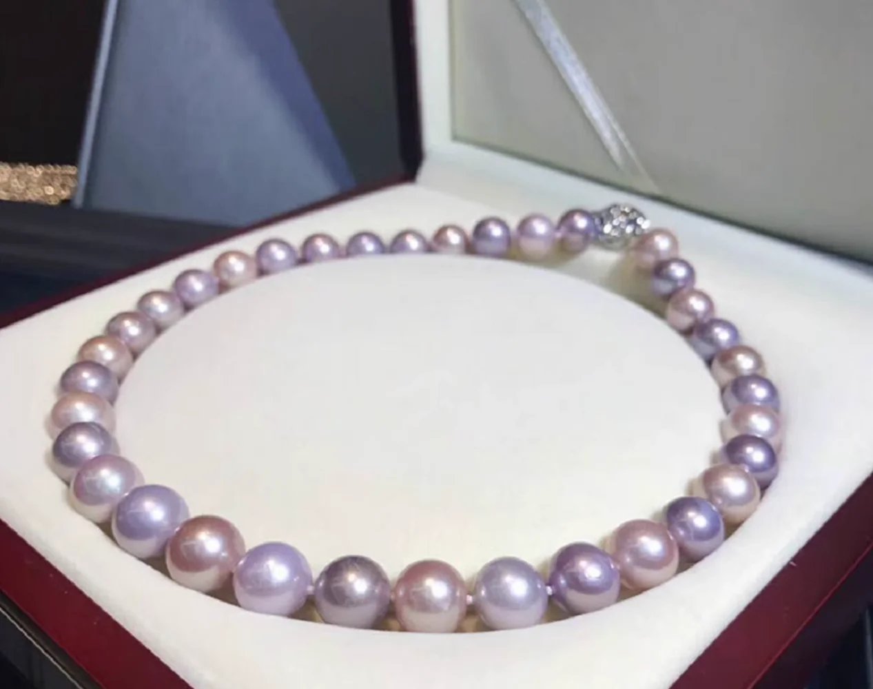 

Large grained pearl AAAA11-12mm natural South Sea pearl necklace 16in-925s