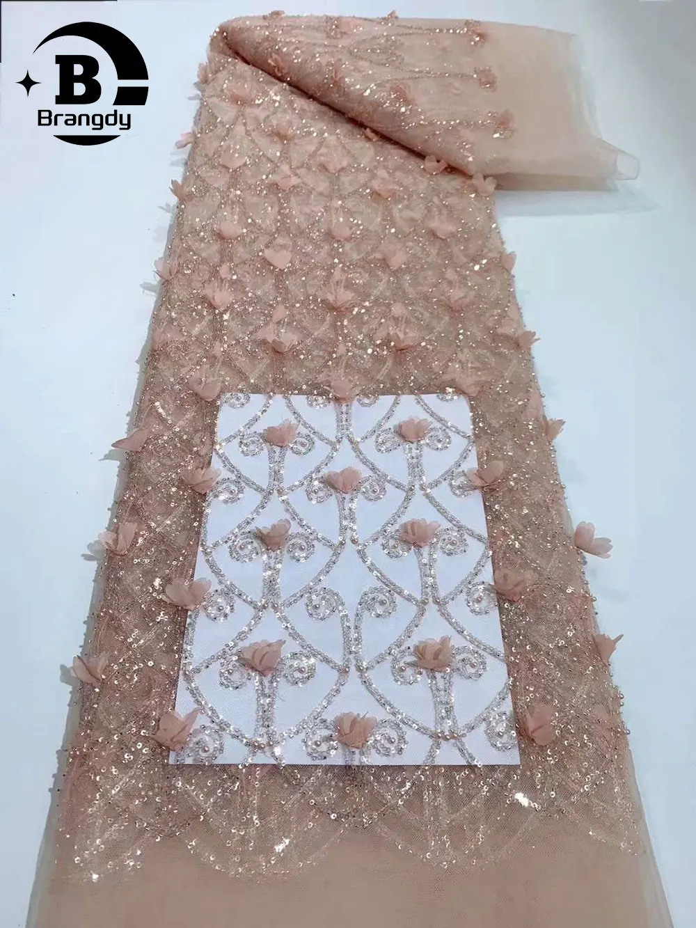 Di alta qualità moda africana paillettes Tulle ricamato sposo tessuto di pizzo perline paillettes tessuto di pizzo per abito da sposa nigeriano