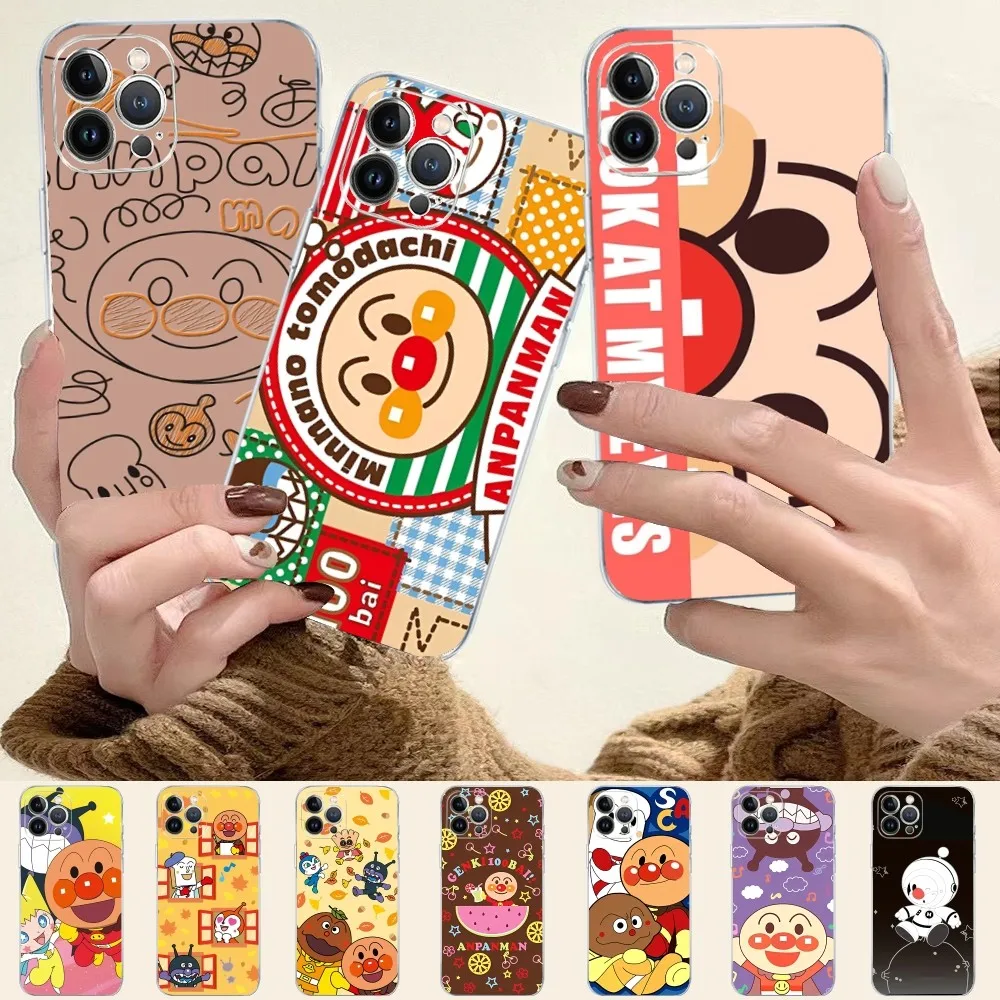 Fashion A-Anpanman Phone Case For iPhone 15 14 11 12 13 Mini Pro XS Max Cover 6 7 8 Plus X XR SE 2020 Funda Shell