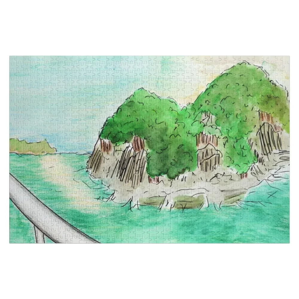 

Colorful Japanese Island View from the Bridge Jigsaw Puzzle Custom Gifts With Personalized Photo Scale Motors Puzzle