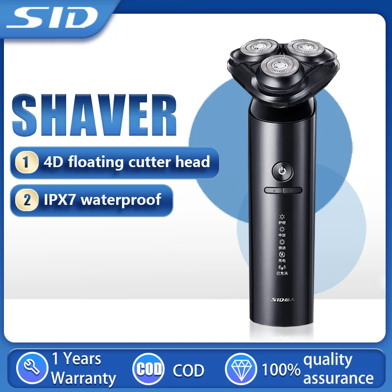 AIKIN SID Electric Shaver RS366 Professional 2 in 1 Razor Shaver Sideburn Cutter Head Mens Shaving Machine IPX7 Waterproof