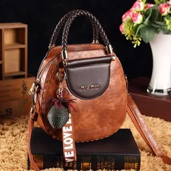 High Quality Women Package 2024 New Bucket All-match Leather Fashion Bucket Color Retro Hand Shoulder Crossbody Bag Tide Handbag