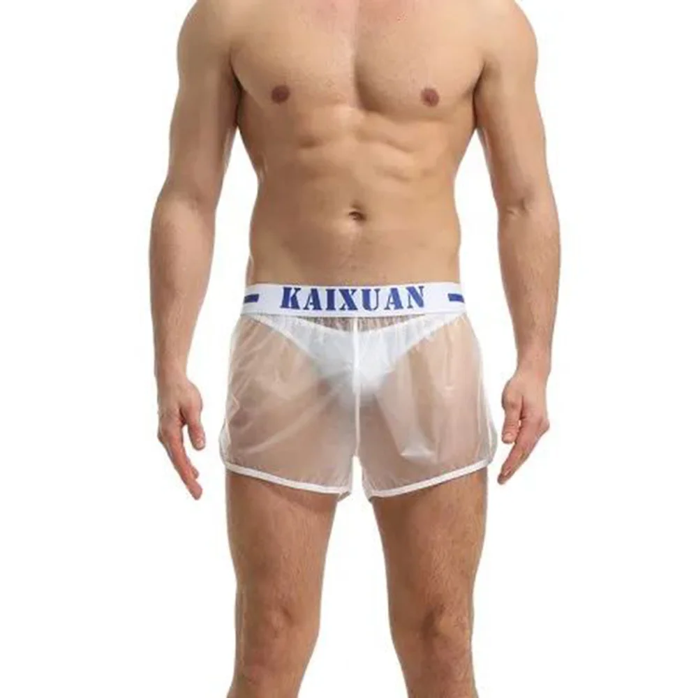 Mens Tpu Plastic Underwear Home Fully Transparent Sexy Pajamas Beach Waterproof Breathable Thin Niche Shorts Men\'S Clothing 2024