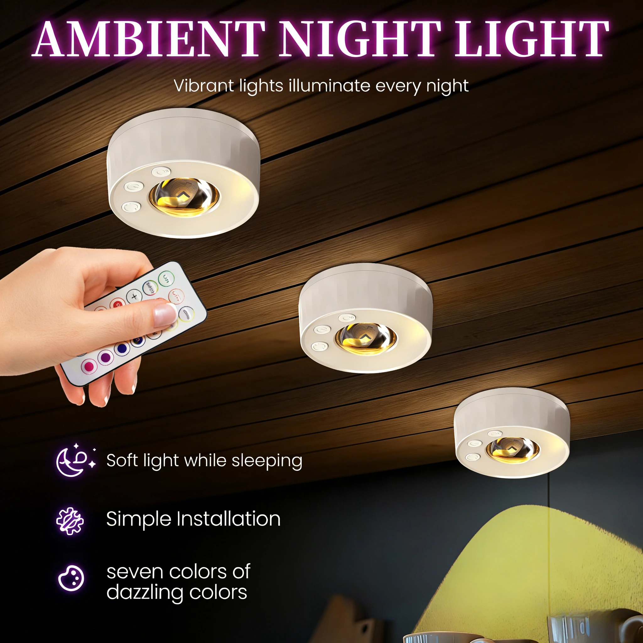 

Магнитный RGB LED ночник, 13 цветов, с пультом ДУ, подсветка под шкаф, декоративный настенный светильник для гардероба, коридора, лестницы