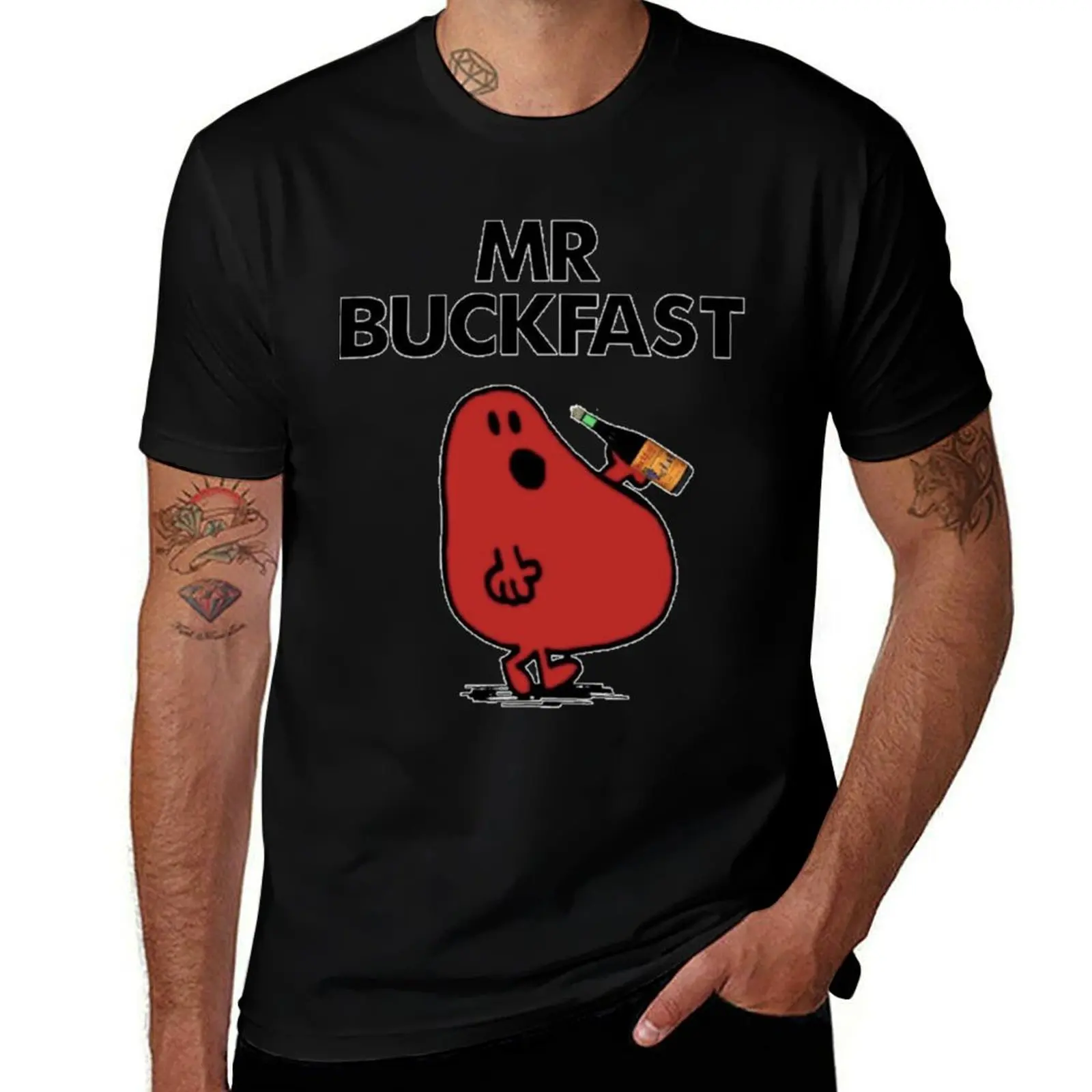 

Mr Buckfast Tonic Wine T-Shirt Short sleeve tee Luxury man valentines clothes Men's cotton t-shirt
