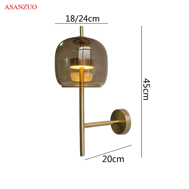 Moderní LED kreativní sklo zeď lamp studovat ložnice žití pokoj u postele dekorace lehký teplý luxusní u postele val lampa osvětlení