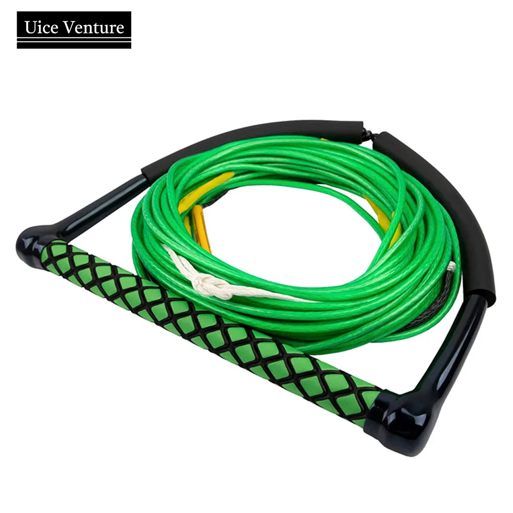 75ft/23m Water Ski Surfing Rope EVA Handle Surf Rope High Density PE Watersports Rope