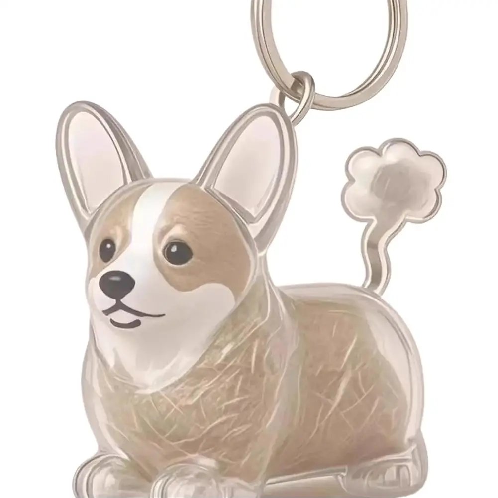 Pet Dog Fur Memorial Keepsake Keychain Pendant