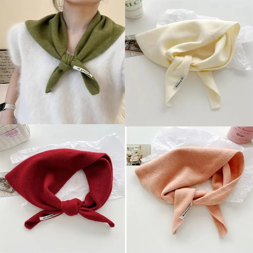 

New Wool Knitted Knitted Scarf Multi-functional Warm Women Headscarf Triangular Scarf Winter