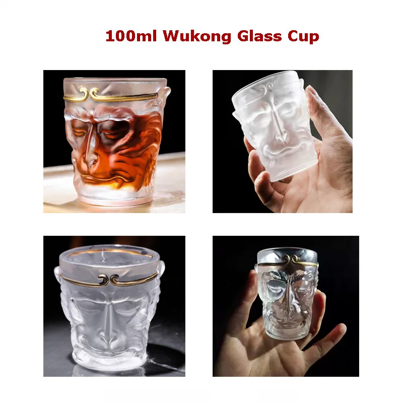 

100ml Wukong Glass Cup Transparent Handmade Heat Resistant Tea Drink Cup MINI Whisky Cup 100 centigrade Espresso Coffee Cup
