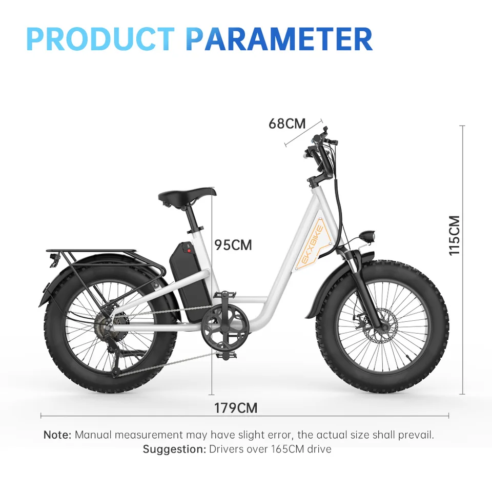 EKX L1 Adult Electric Bike 1000W Motor（1400W peak）34MPH, 48V 15.6Ah Removable Battery With 20''4.0 Fat Tire 7 Speed Urban Ebike image 7