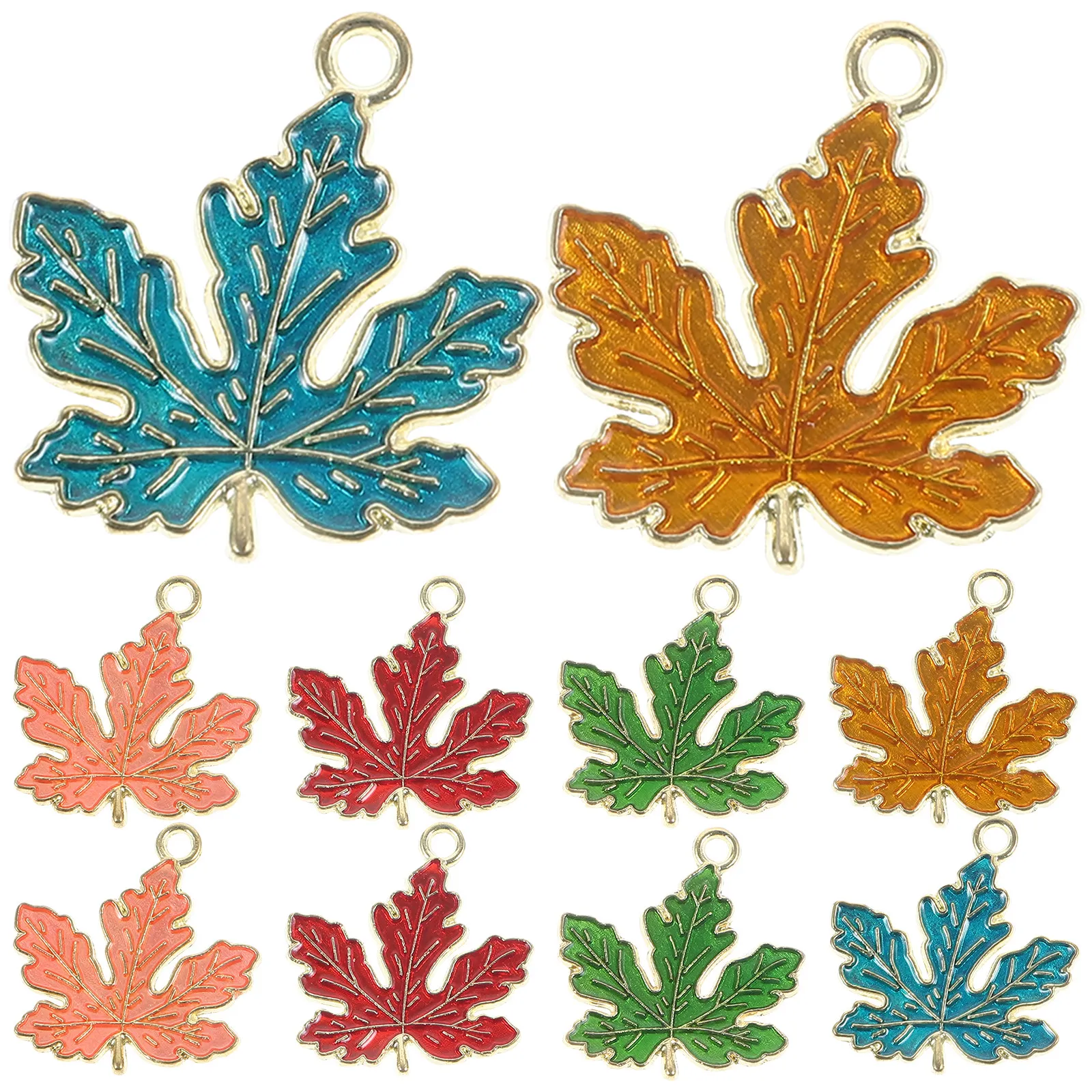 10Pcs Maple Leaf Charm Pendant Creative Decorative DIY Jewelry Making Charms for Necklace Bracelet Earring Keychain Craft