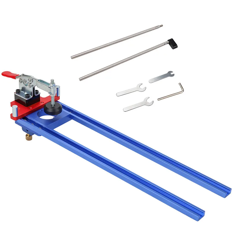 Adjustable Woodworking Cabinet Hidden Rail Drilling Locator with Extension Rod Punching Installation Jig for Drawer Slide Rail