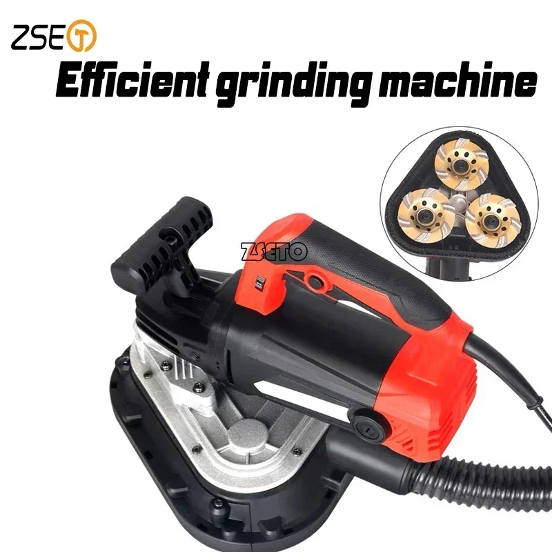 220V 2450W Three head hand sander hand grinder trimming machine Hand held floor concrete grinder Standing grinder 105mm*3 Discs