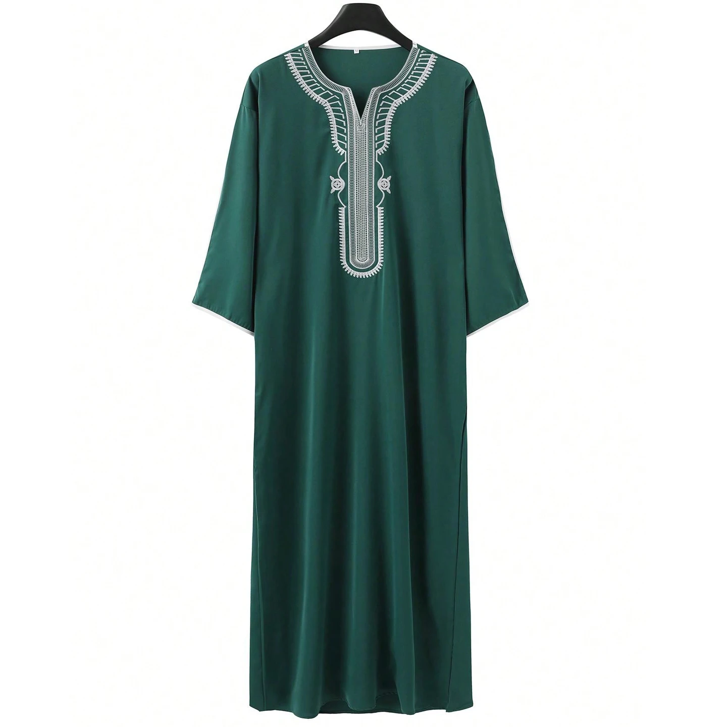 رداء رجالي عربي مسلم نمط عرقي مطرز على الطراز المغربي كاجوال تقليدي إسلامي ثوب طويل ثوب صلاة #5