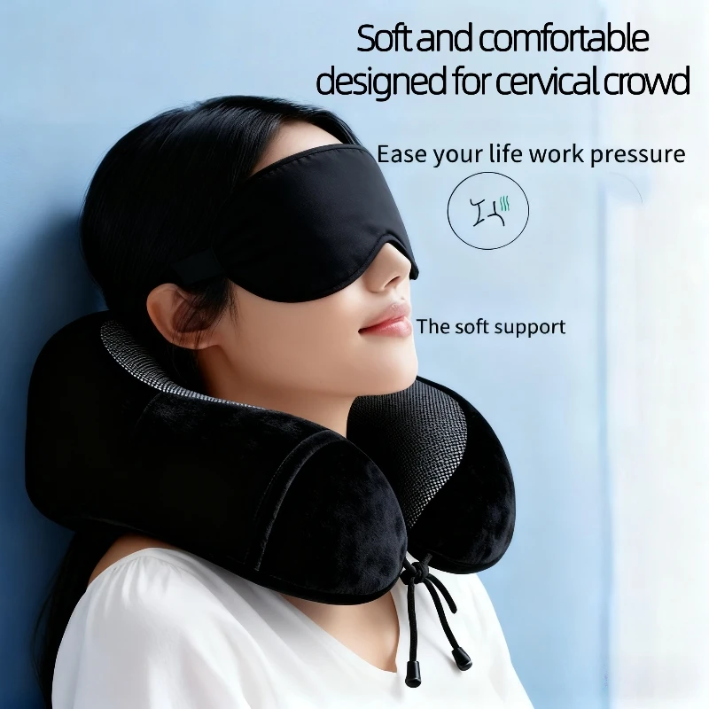 

Портативная дорожная подушка для шеи из пены с эффектом памяти U-образная регулируемая мягкая подушка для сна в стиле улитки для автомобиля, самолета, поезда, офиса, реактивного сна
