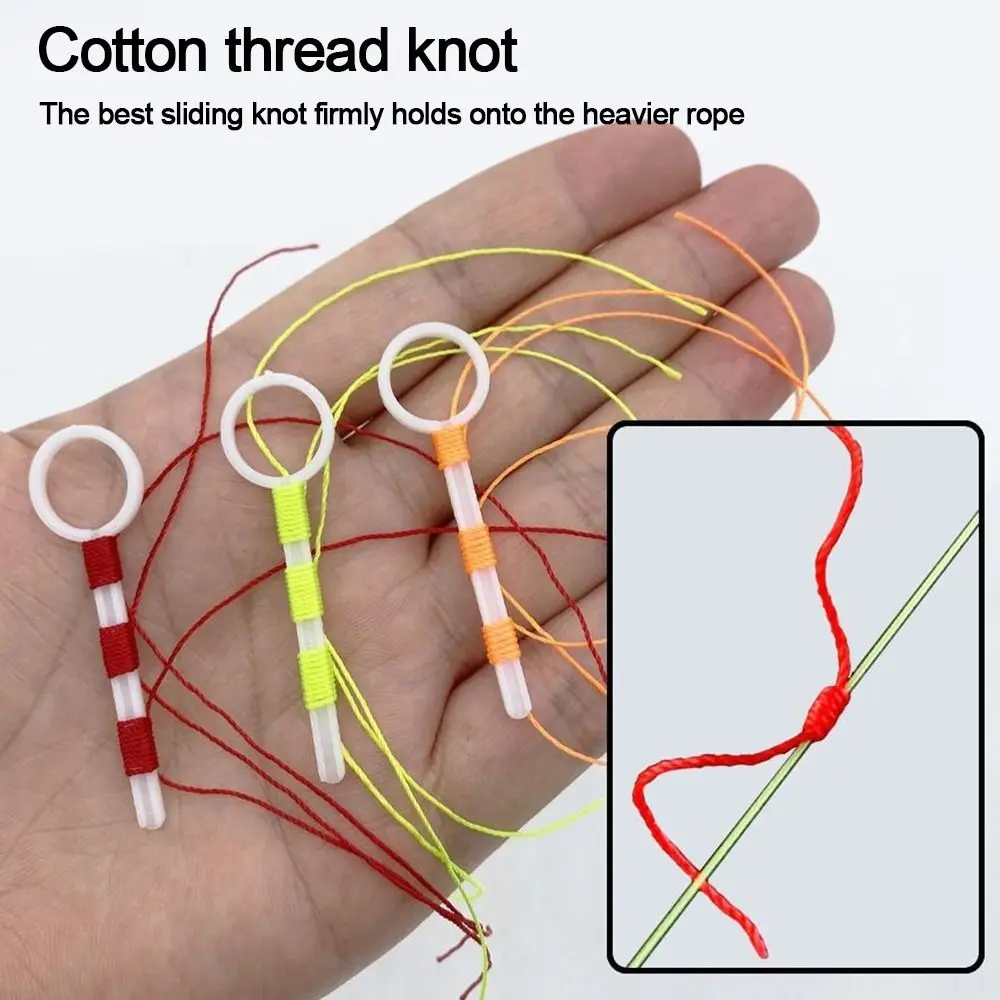 50 Uds hilo de algodón de plástico Bobber Looper 3 colores cuerda antideslizante nudo Looper hilo de algodón boya flotador de pesca nudos de parada cordón