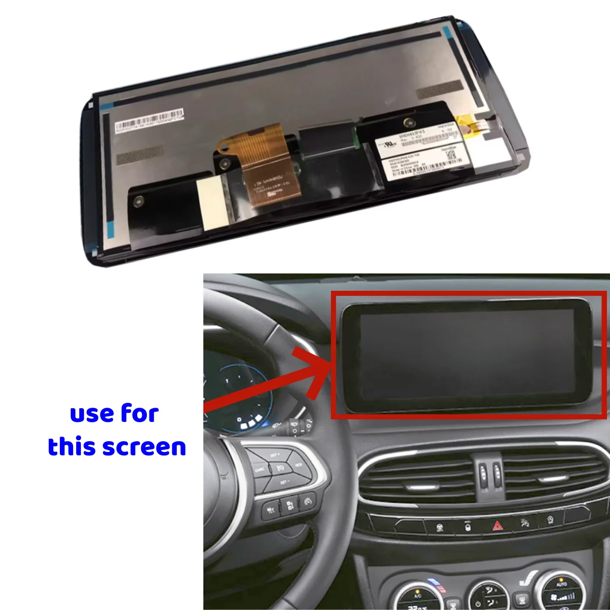 

LCD Display for Fiat Tipo 10” DAB Radio Infotainment Uconnect Digital Audio Screen 2021-2023