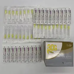 Agulha estéril cosmética médica descartável 30g da micro-injeção plástica cirúrgica da agulha 30g * 13mm /4mm/25mm da agulha pequena indolor de 100 pces