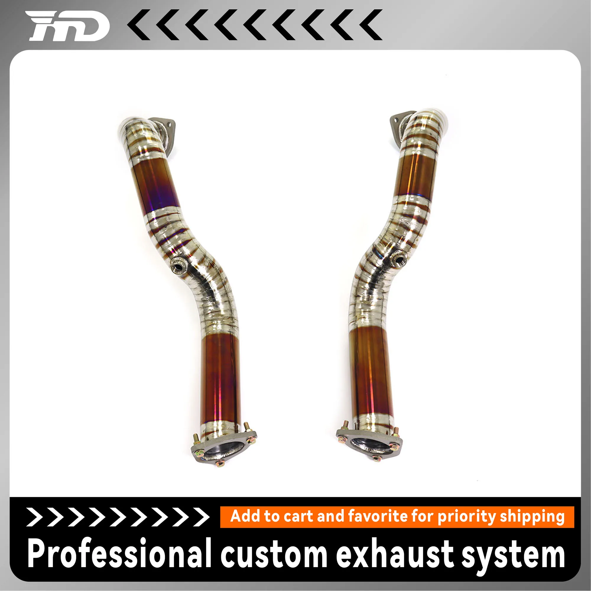 

HMD Exhaust System High Flow Performance Downpipe for Porsche 718 GT4 GTS 4.0L With Heat Shield
