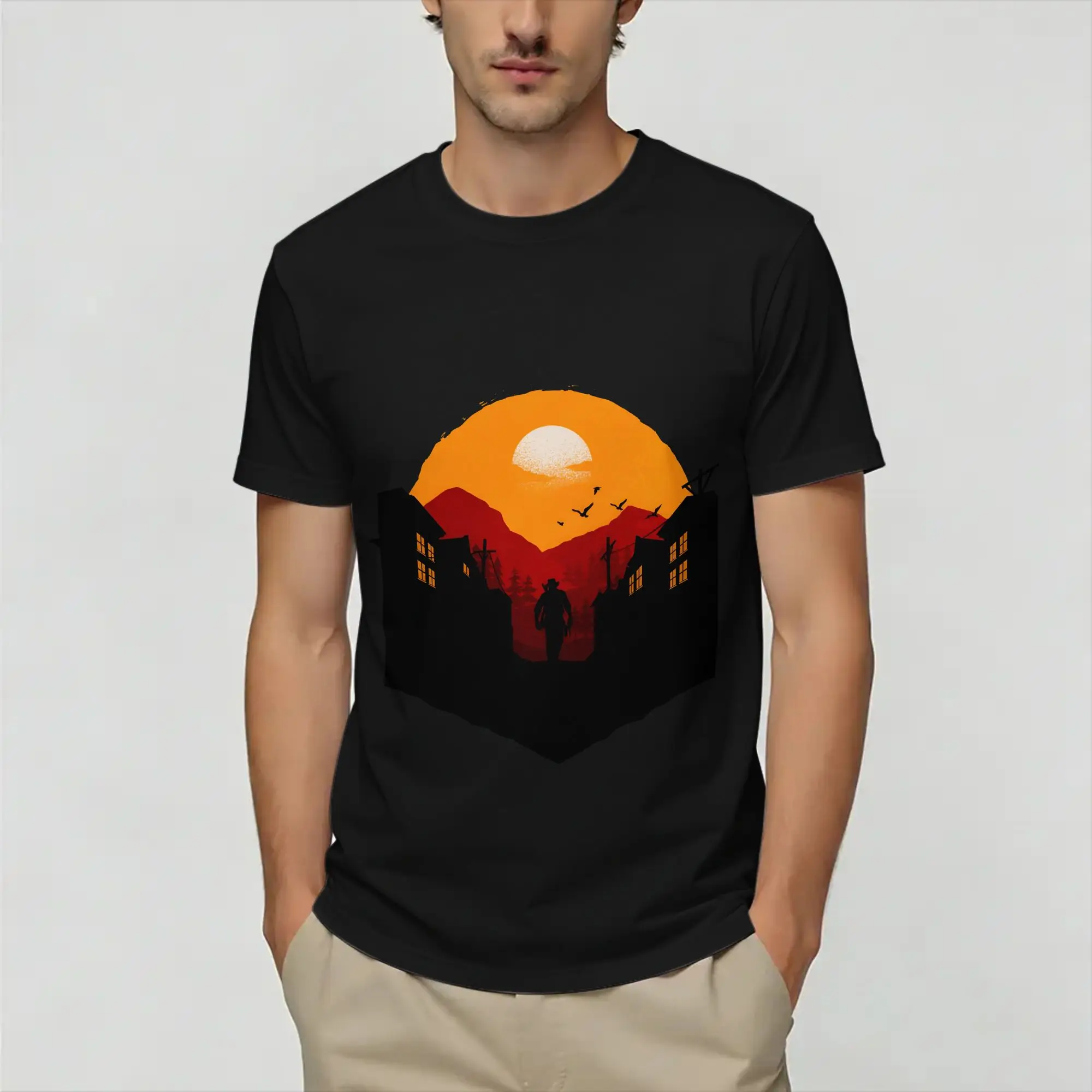 Red Dead Redemptions  T-Shirt for Men  Funny 100% Cotton Tee Shirt Crewneck Short Sleeve T Shirt Gift Idea Tops