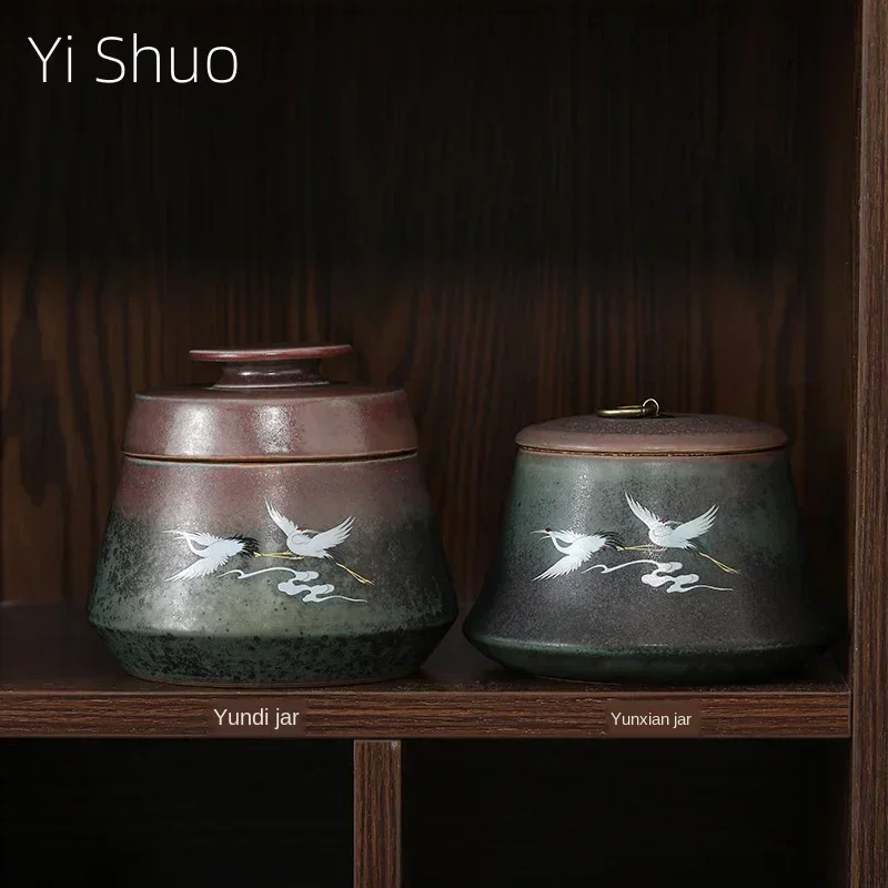 

Большие керамические контейнеры для чая, грубая керамика ручной работы, герметичные банки для хранения чая, складская керамическая банка, канистра для чая