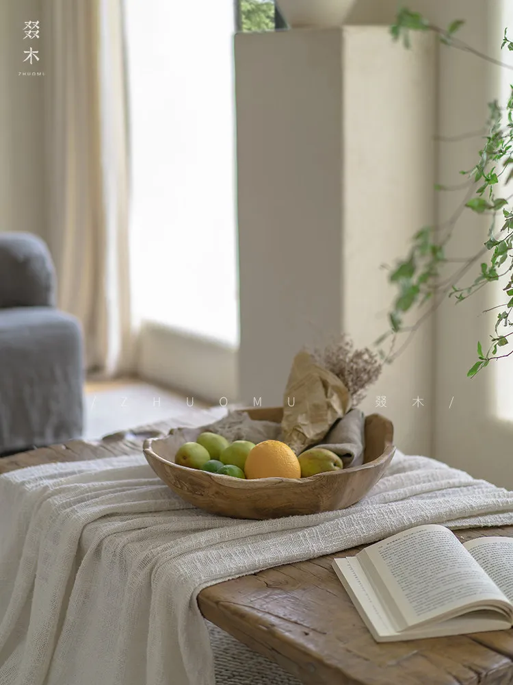 Wooden/Indonesia Imported | Wabi-sabi teak fruit tray