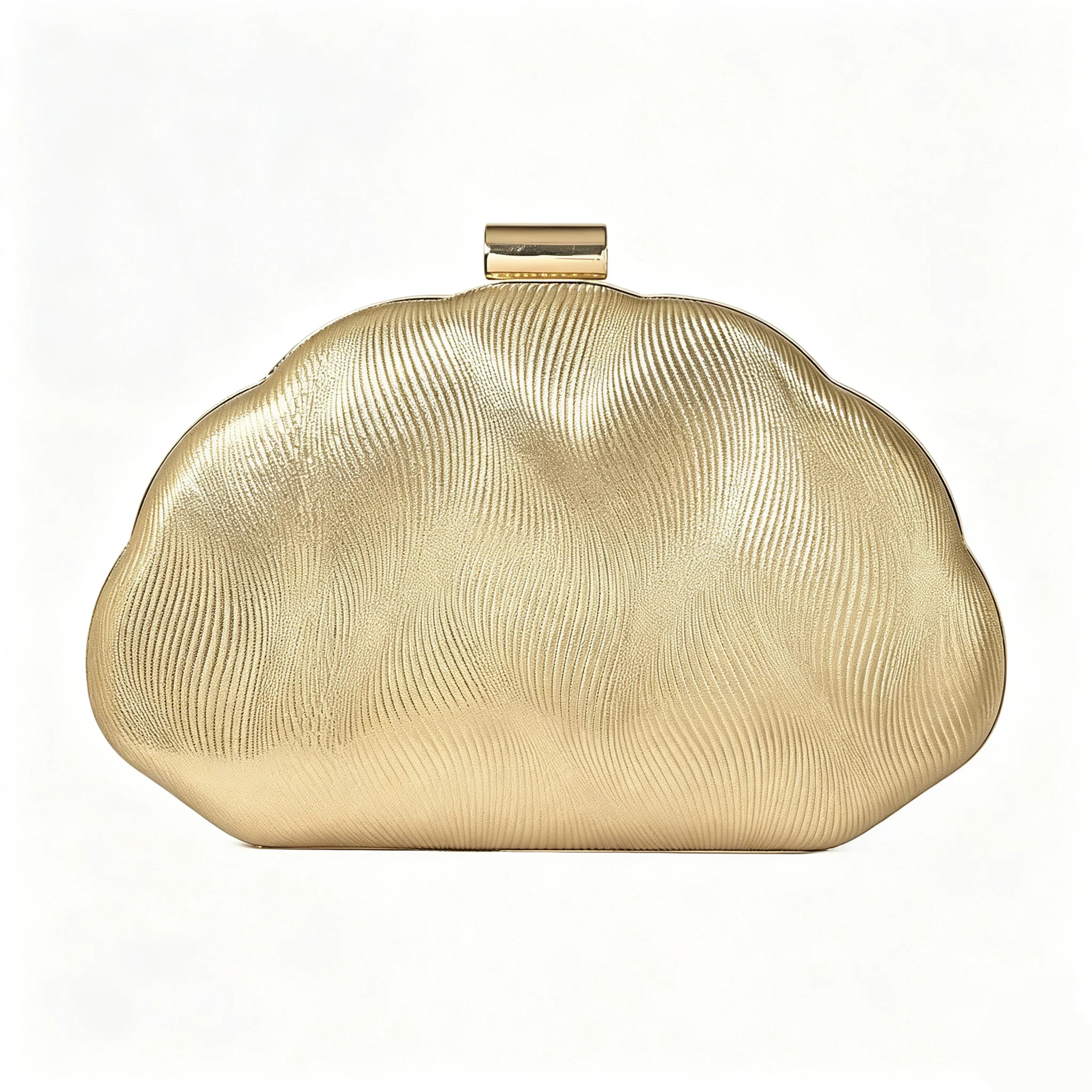 Wavy Metallic Cloud Clutch — product information 1