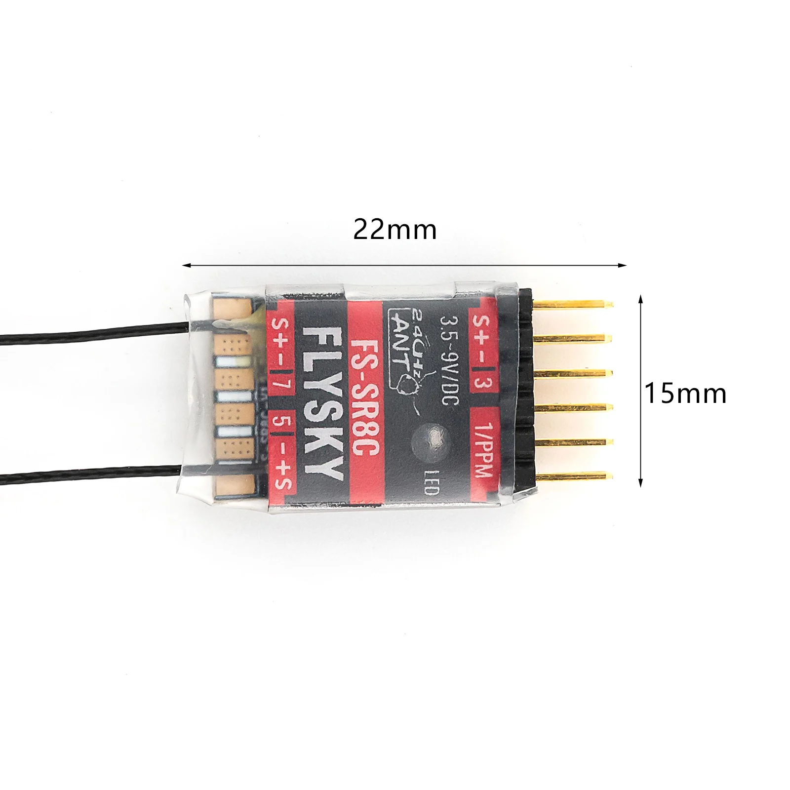 FLYSKY FS-SR8C Récepteur 8 Canaux 2.4G Récepteur avec touristes Antenne pour Télécommande Partners Wing foetal ders Robot Modèle Jouet