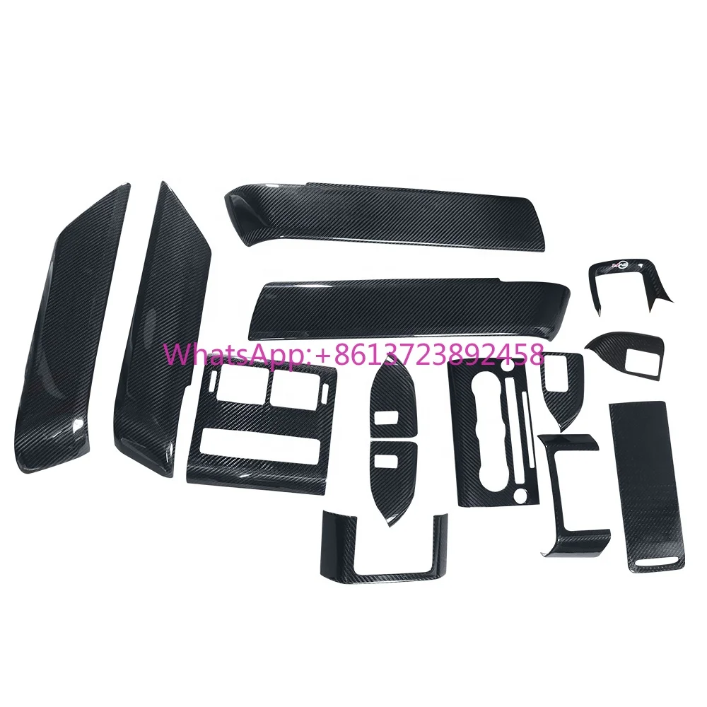 

High Fitment 14pcs Carbon Fiber Car Interior Parts Car Interior Trim Dashboard Trim for Land Rover Ranger Rover 2015 2016 2017