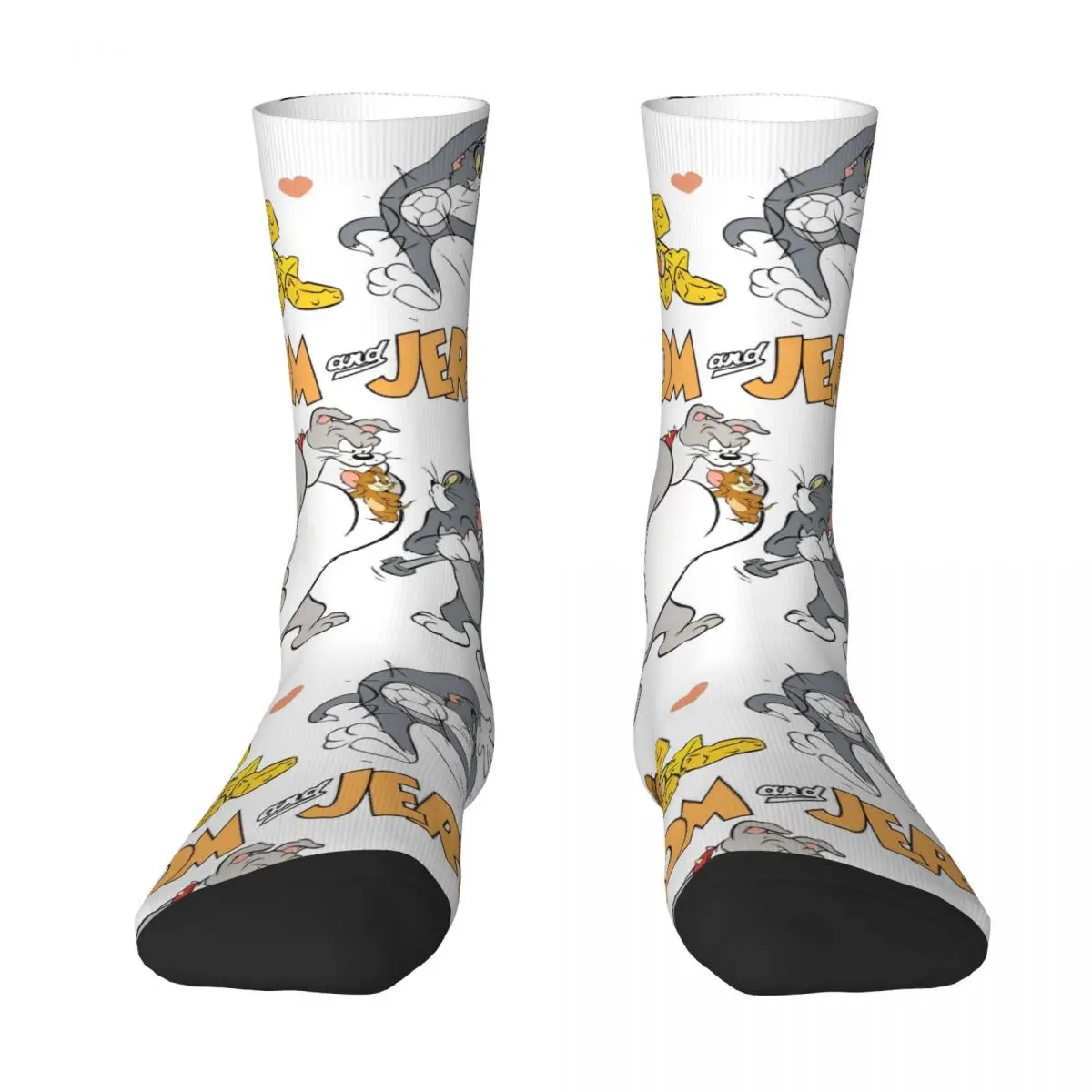 Men's Socks Cartoon Tom And Jerry Printed (42)-bayingimg Stockings Spring Leisure Warm Soft Socks Custom Outdoor Anti Skid Socks