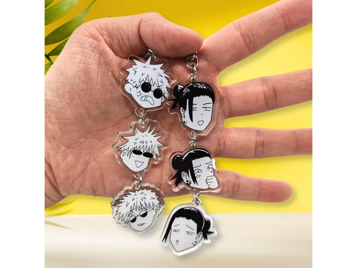 Jujutsu Kaisen Keychain, Anime Keychain Cute Bag Pendant, JJK Acrylic Keychain Anime Gift