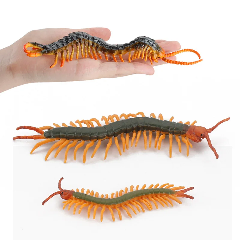 Small Fake Centipede Mini Simulation Centipede Toy Model April Fool's Day Halloween Prank Spoof Toys Static Desktop Ornaments