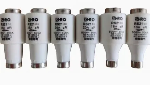 Fuses : RLS6-25 RS21 10A 500V DII aR / RLS6-25 RS21 5SD 16A 500V / RLS6-25 RS21 25A 2A 4A 6A 20A 500V 50KA DII aR