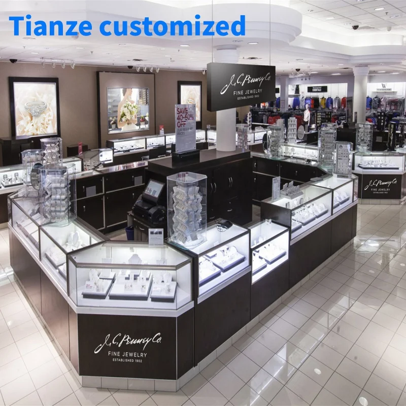 

（customized）Jewelry display showcase cabinet glass jewellery shop counter equipment decorations design retail store furniture