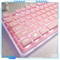 X7 Silent Keyboard Female Silent Office Pink Wireless Computer Mechanical Touch Mouse Set Appearance Ceiling With Backlight