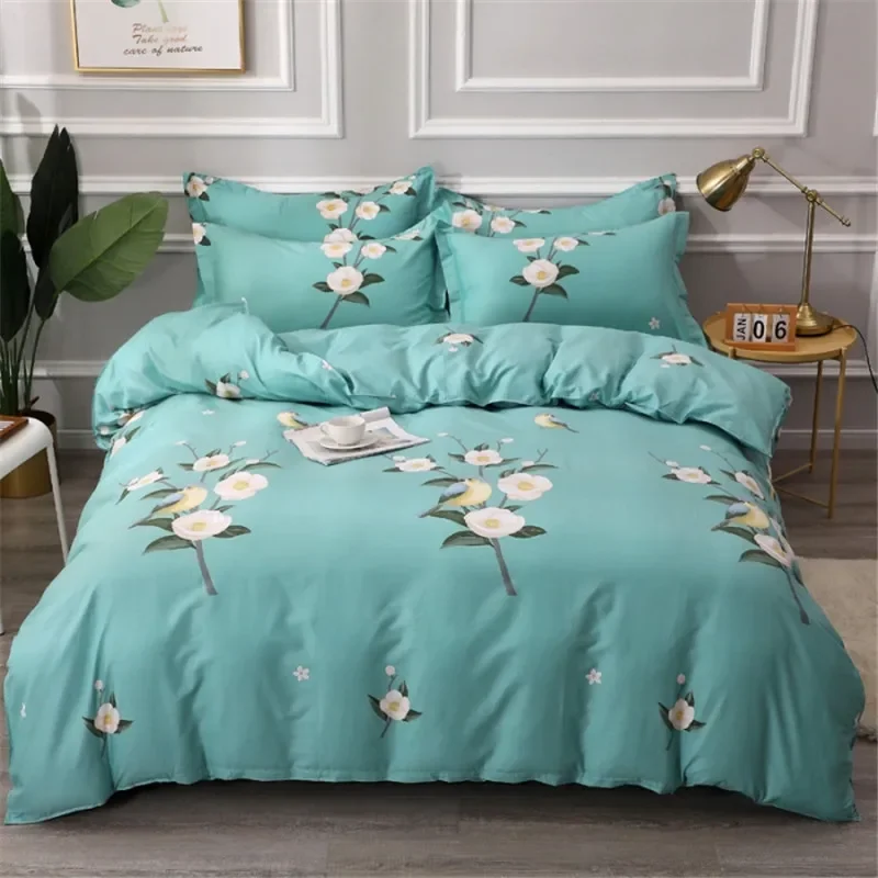 100% Cotton Bedding Set Luxury Comforter Covers Soft Breathable Duvet Cover King Queen Size Children Adult Room Decor