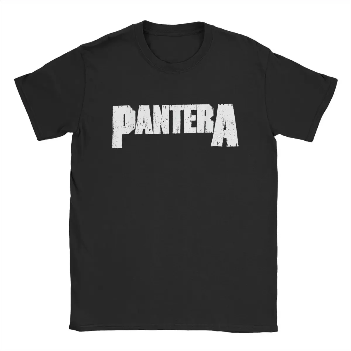 White Logo Pantera T Shirt for Men Cotton Leisure T-Shirts Round Neck Tee Shirt Short Sleeve Clothing Summer