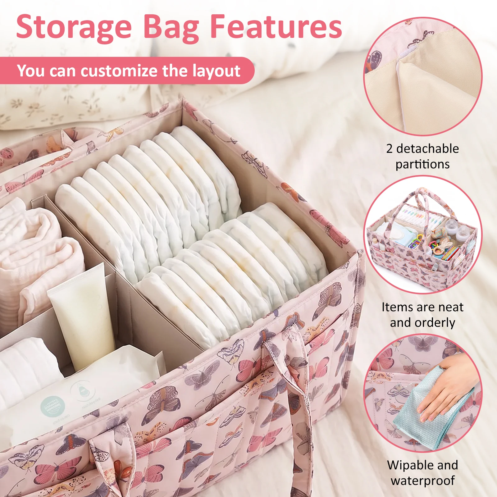 Baby Diaper Caddy Organizer Po - Baby Nursery Shelves recension och pris