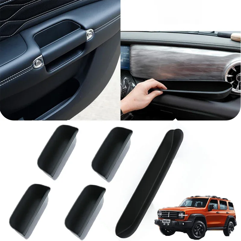 For WEY GWM Tank 300 Car Door Armrest Storage Box Central Console Copilot Organize Garnish Cover Accessories 2021 2022 2023