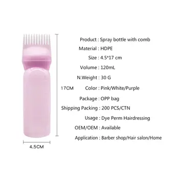3barevný salonní aplikátor vlasového oleje, lahvička, profesionální kadeřnické barvení, hřebenové lahvičky, holičství, kadeřnické barvicí potřeby 10 nejlepší prodej lahvička s aplikátorem na vlasy - №1