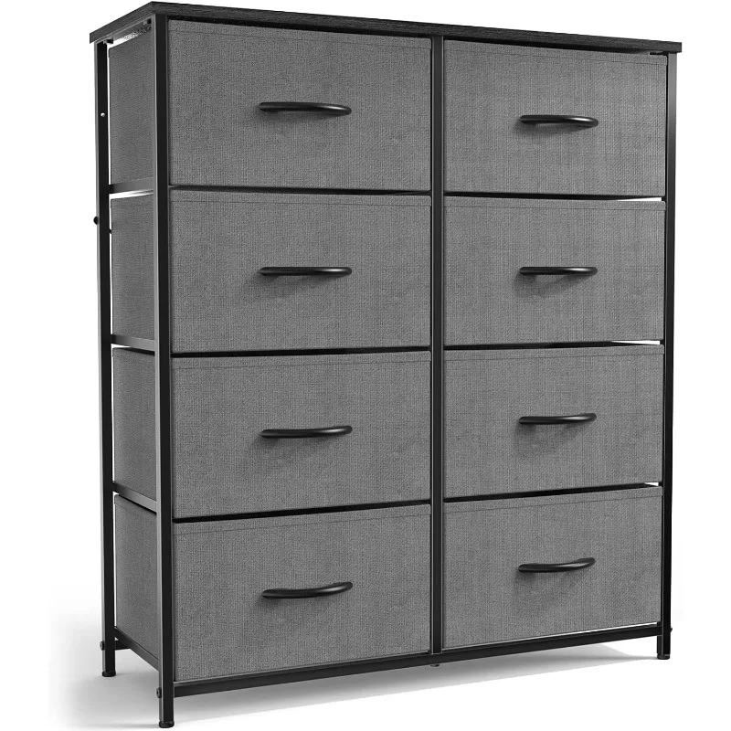 

Dresser, Drawers Dresser for Bedroom Cabinet Organizers Wood Top Table Furniture with 8 Fabric Storage Drawers