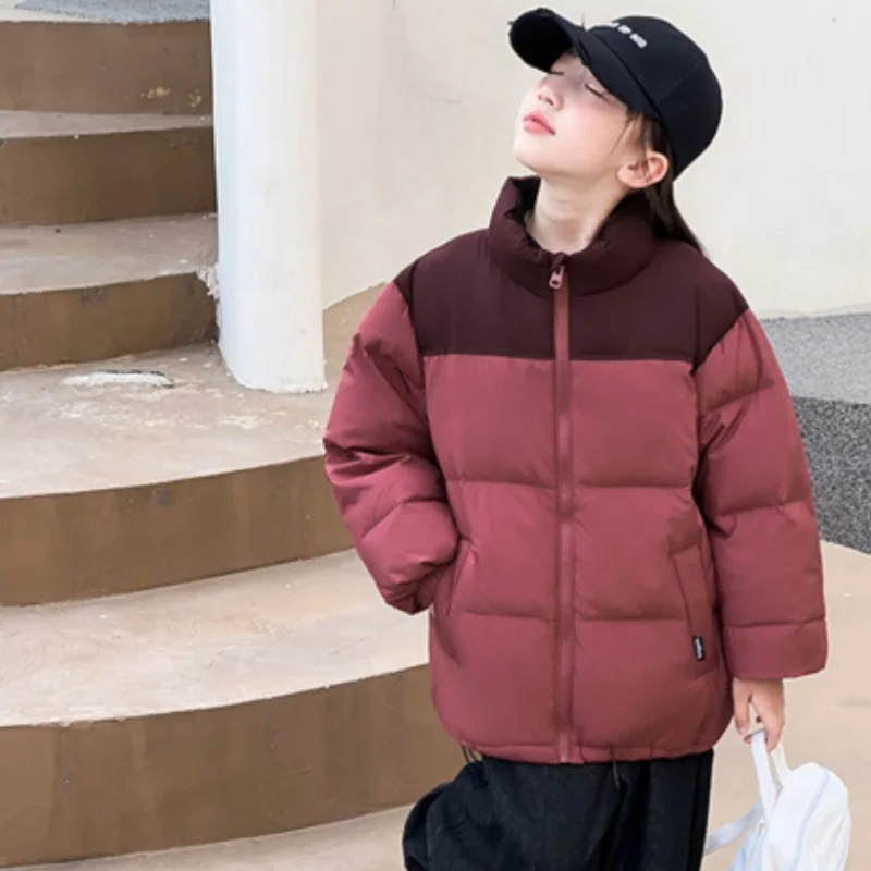 Boys Down and cotton Jacket Windbreak Outerwear 2024 Cardigan Thicken Winter Autumn Warm Teenagers Christmas Gift Children's Clo