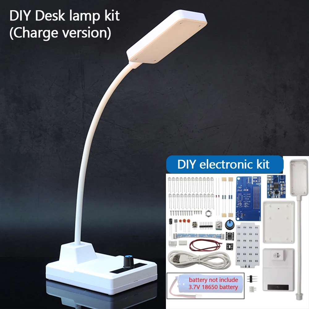 diy electronic kit NE555 LED desk Lamp dimmer light PWM circuit with charge module assemble practice soldering project