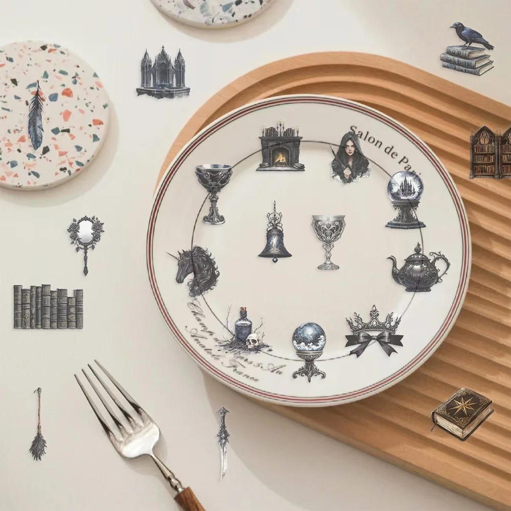 50 قطعة شفافة كول الظلام ماجيك الساحرة الكتابة على الجدران ملصقات DIY بها بنفسك الكرتون مقاوم للماء الشارات دفتر القرطاسية دراجة نارية