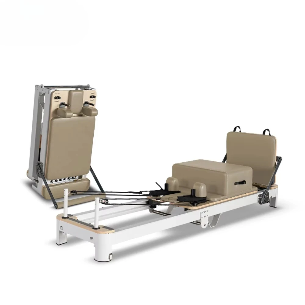 

Customized White Aluminum Pilates Core Bed Portable and Adjustable Foldable Reformers Machine for Body Exercise